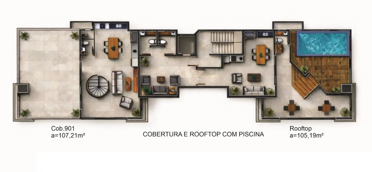 Planta Cobertura e Rooftop